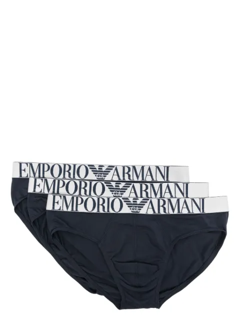 Emporio Armani logo-jacquard cotton briefs (pack of three)