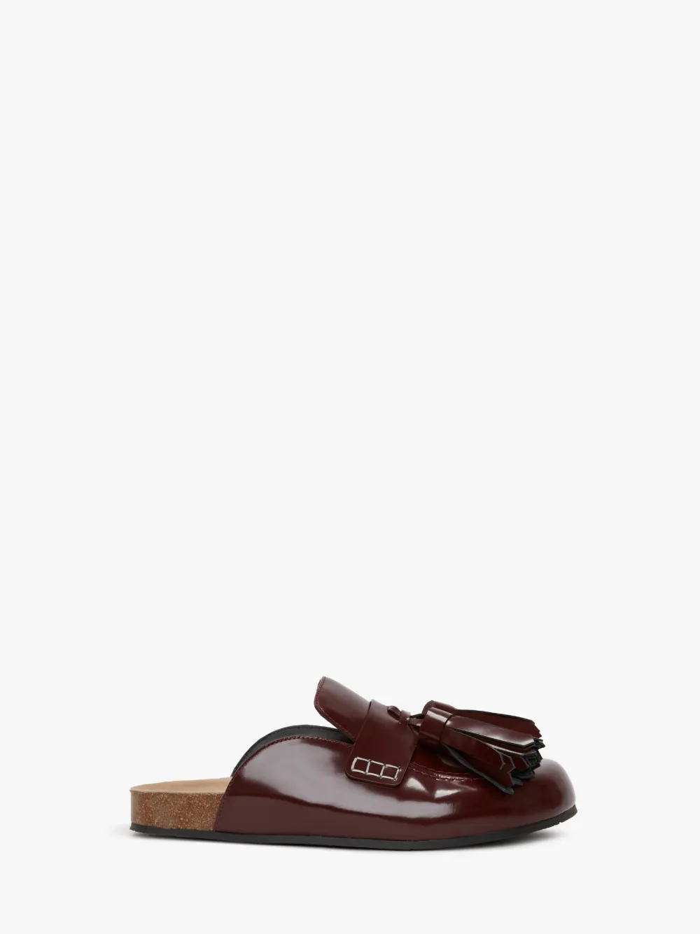 Jw Anderson Tassel Loafer Leather Mules In Red