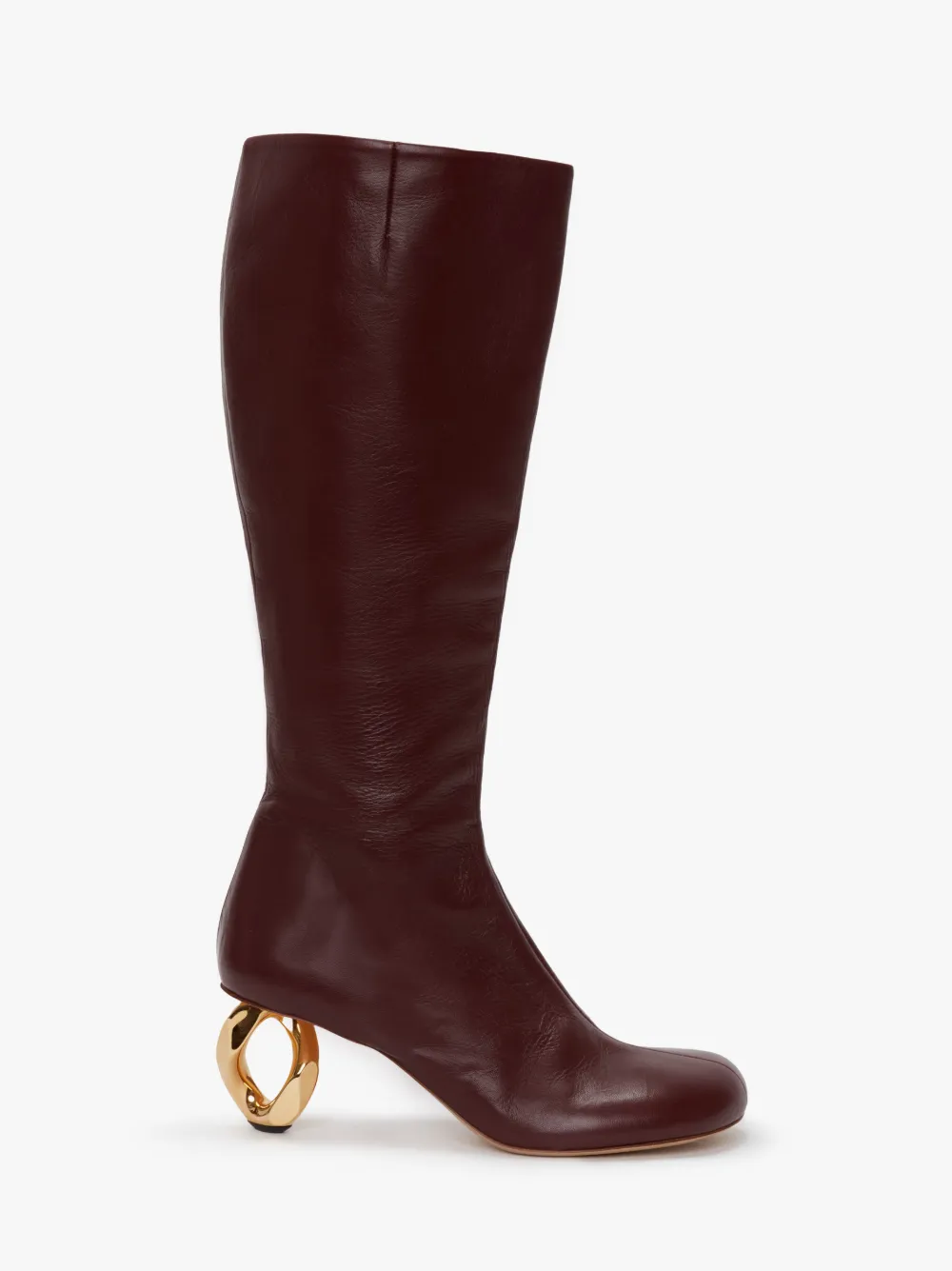 Jw Anderson Chain Heel High Boots In Brown