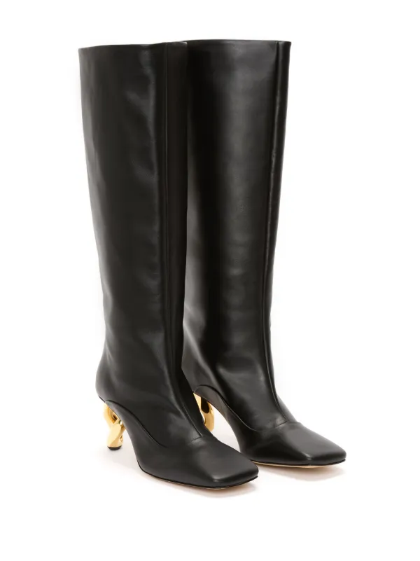 JW Anderson Chain Heel 75mm レザーブーツ | ブラック