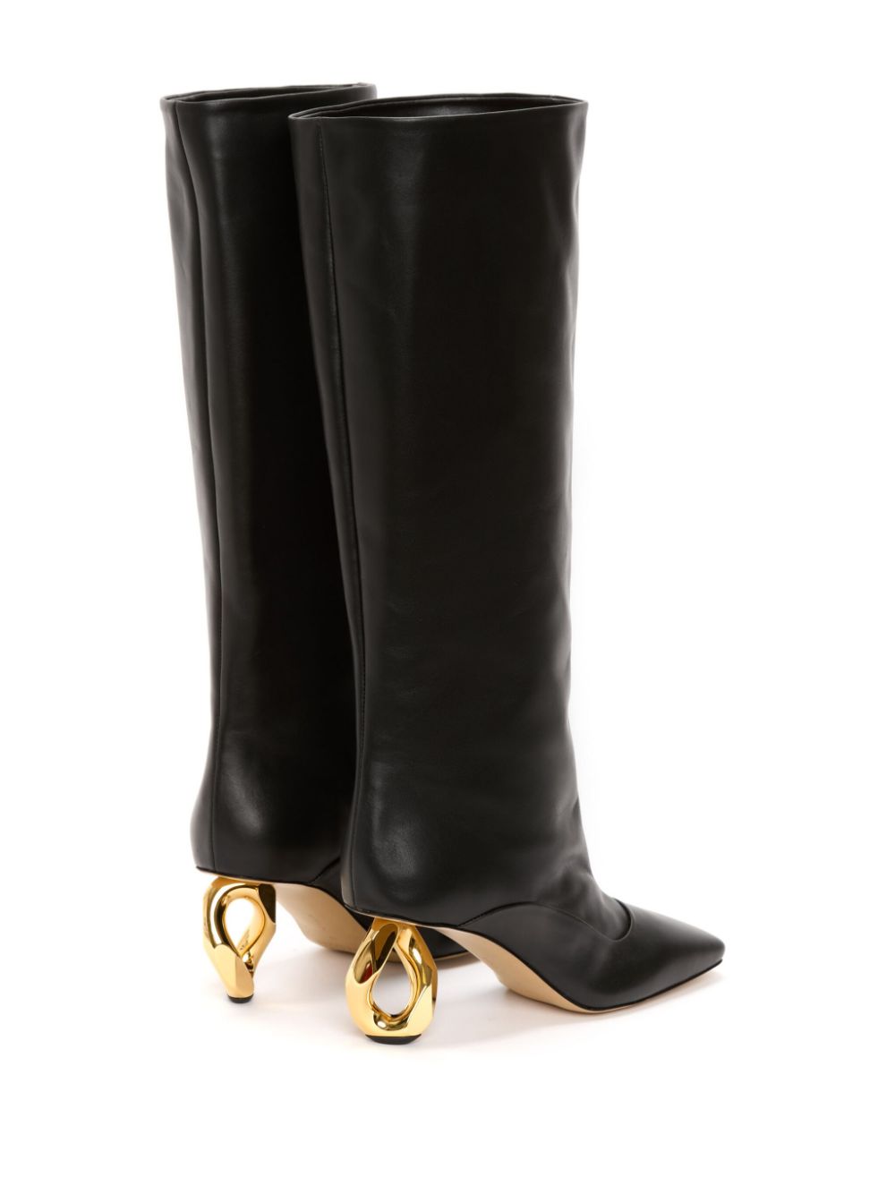 JW Anderson Chain Heel 75 mm leren laarzen Zwart