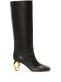 JW Anderson Chain Heel 75mm leather boots - Black