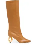 JW Anderson 75mm chain heel boots - Brown