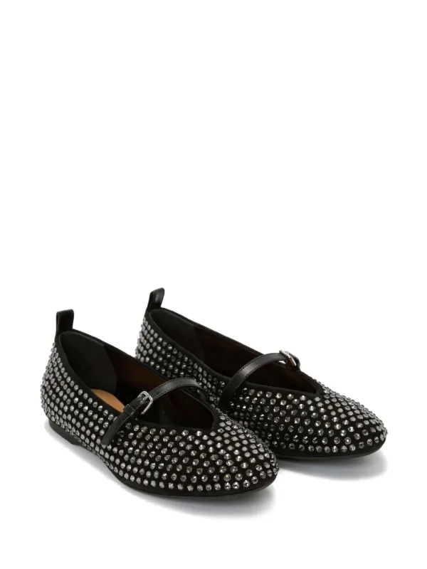 レディース JW ANDERSON スタッズ付き 黒 バレエ シューズ