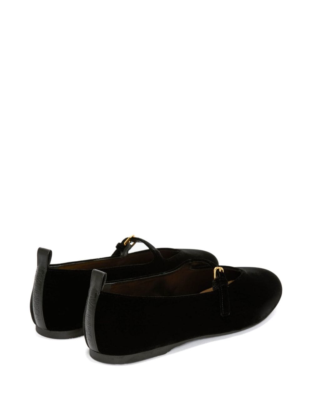 Shop Jw Anderson Velvet-finish Strap Ballerina Shoes In Black