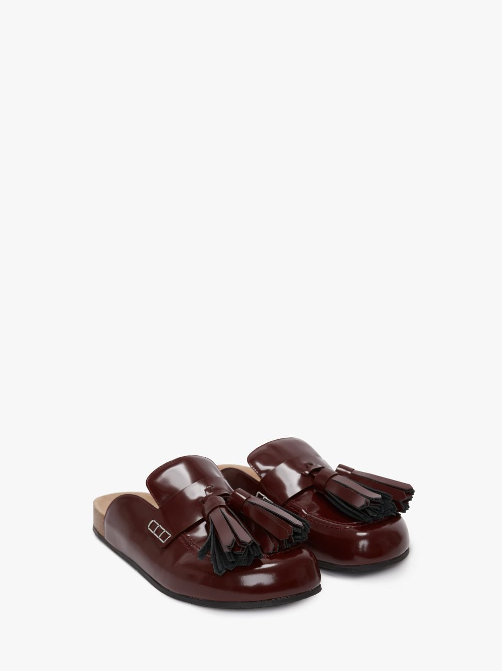 Shop Jw Anderson Tassel Loafer Leather Mules In Brown