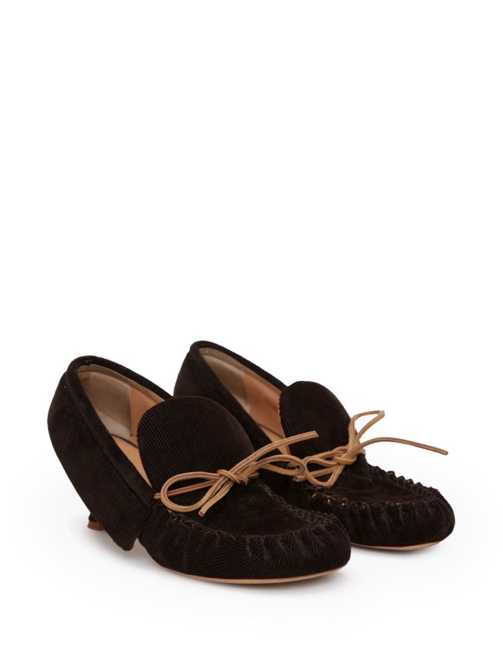 JW Anderson Ribfluwelen mocassins Bruin