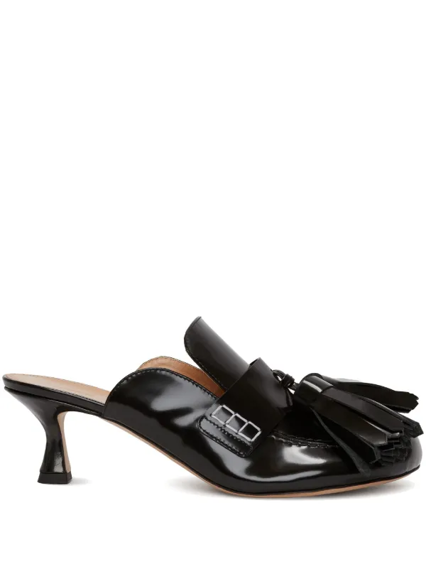 JW Anderson Tassel-detail Leather Mules in Black