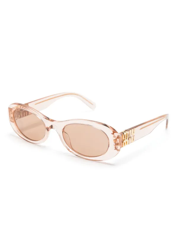 Miu Miu Eyewear オーバルフレーム サングラス | ピンク | FARFETCH JP