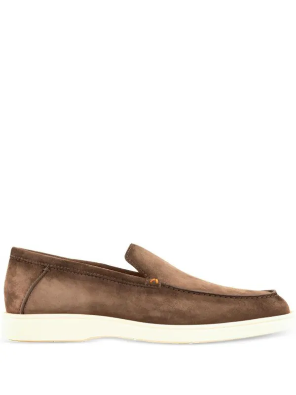 Santoni Tan Suede Men\'s Slip-On Loafers Santoni Men main image 3