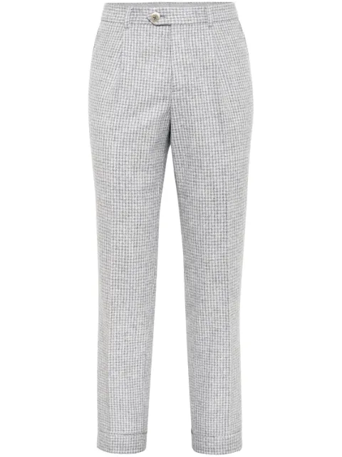 Brunello Cucinelli pantalones de vestir con motivo pied de poule