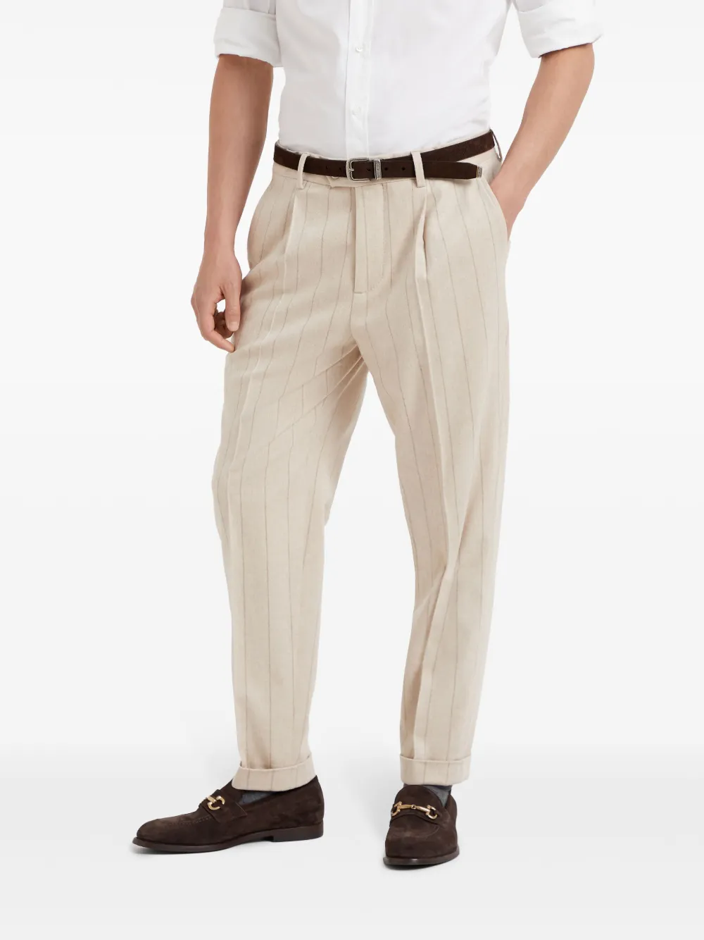 Brunello Cucinelli Broek met toelopende pijpen Beige