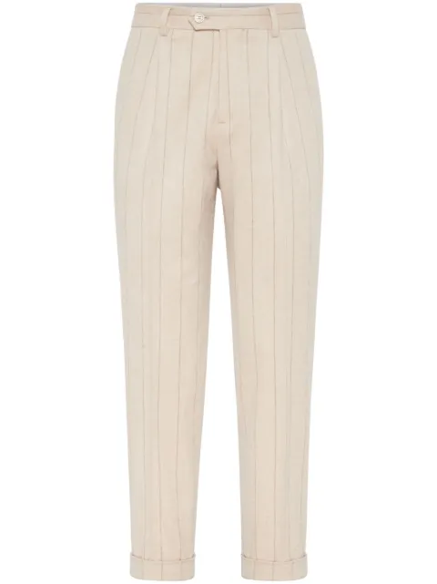 Brunello Cucinelli striped tapered trousers