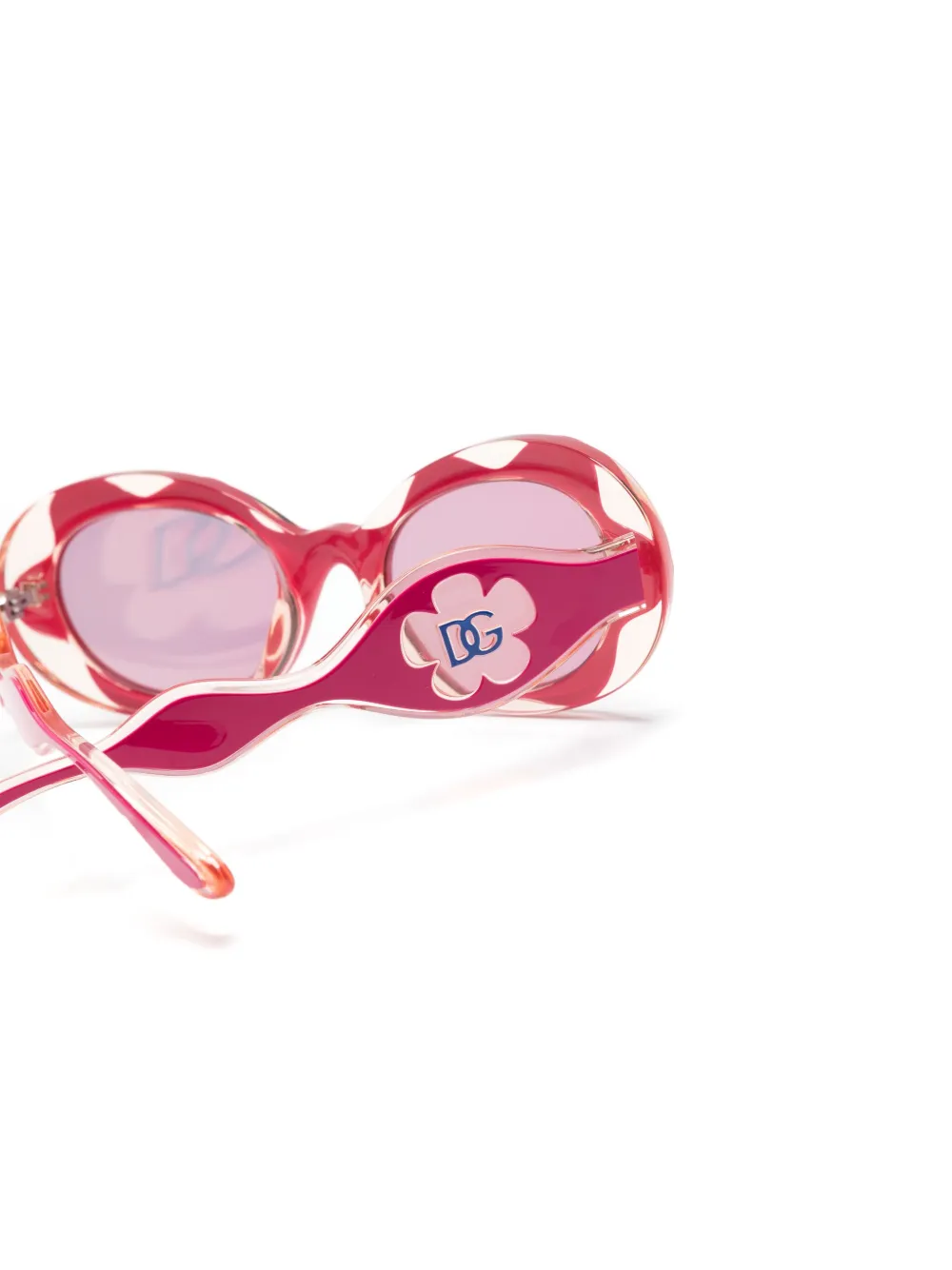 Shop Dolce & Gabbana Sculpted Oval-frame Sunglasses In Pink