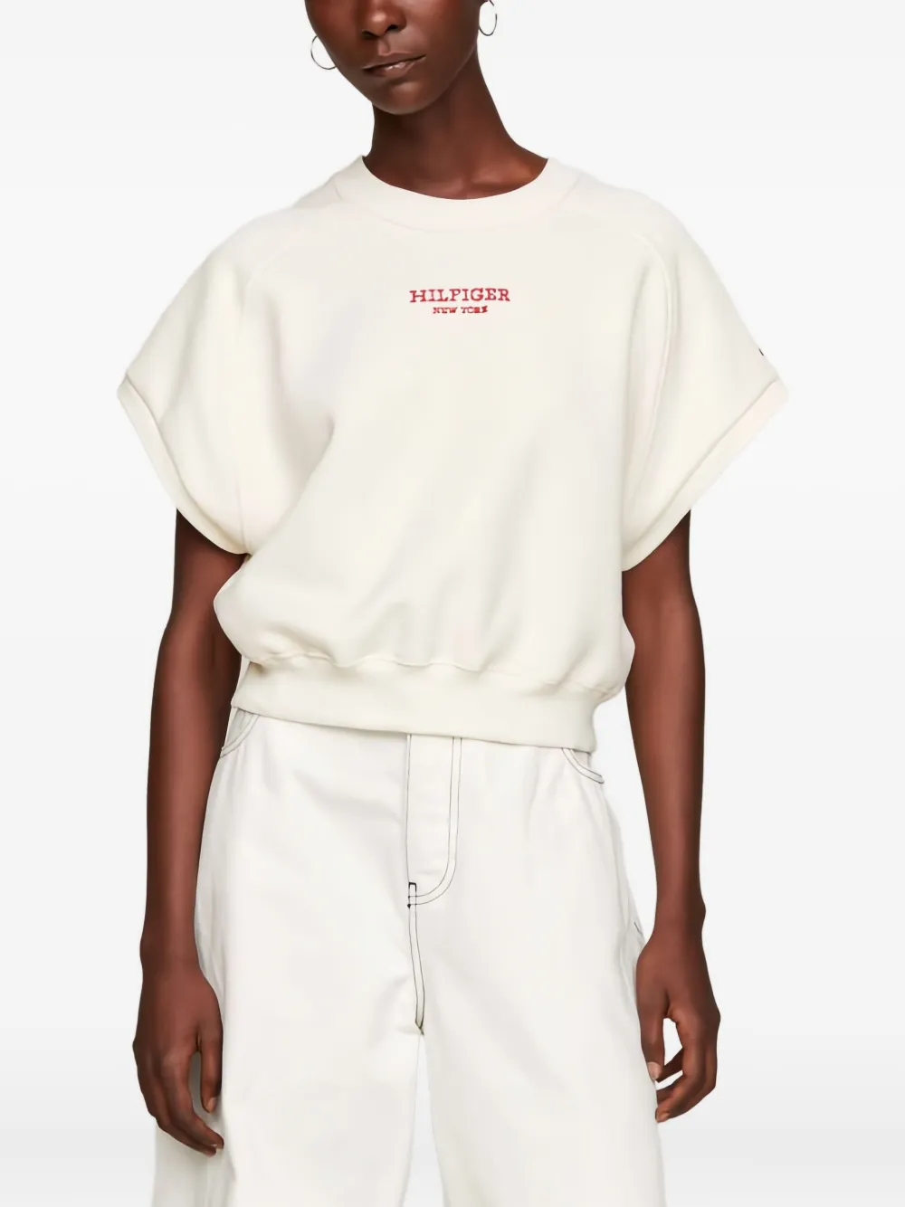 Tommy Hilfiger Sweater met logoprint Wit