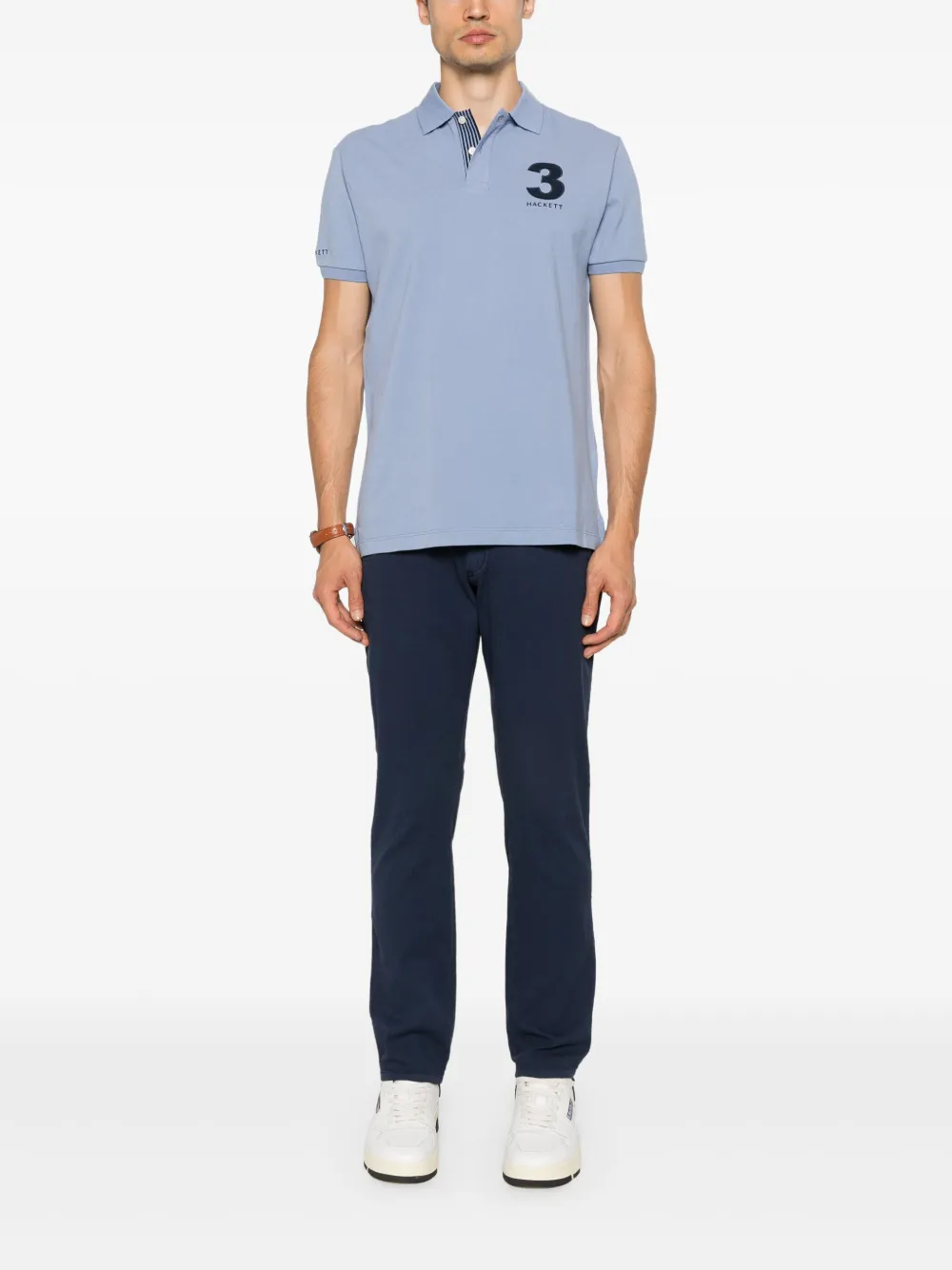 Hackett Katoenen poloshirt - Blauw