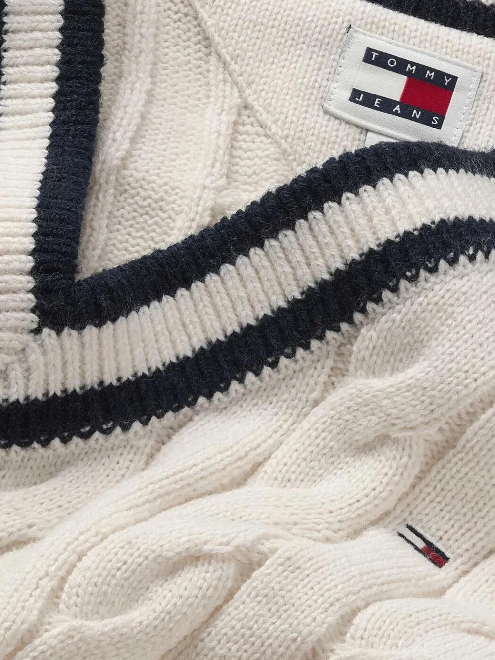 Tommy Jeans Kabelgebreide trui Wit