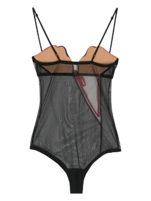 【Nensi Dojaka】ブライダルチュール briefs Cutout tulle bodysuit in black - Nensi Dojaka | Mytheresa