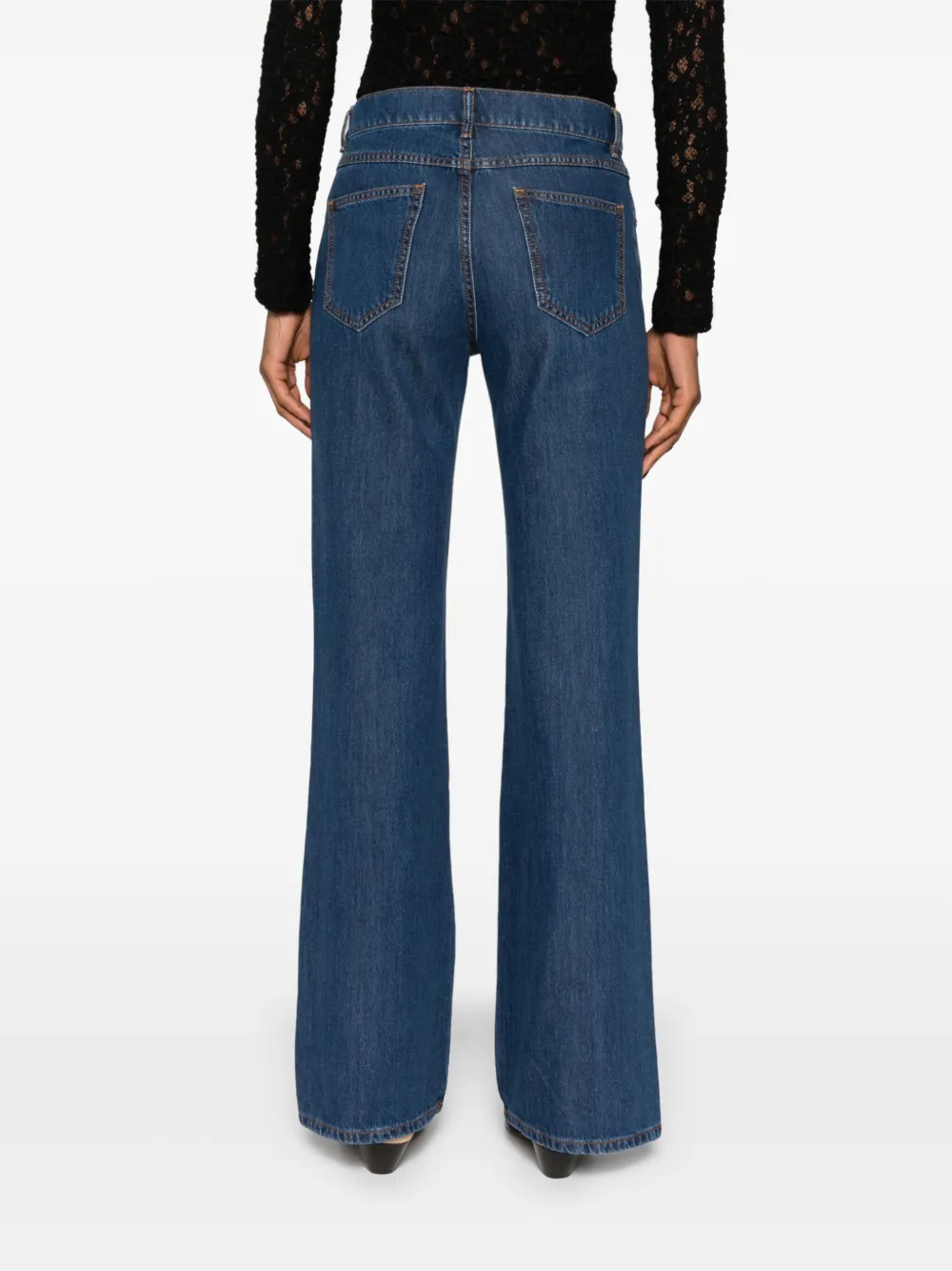 Shop P.a.r.o.s.h Cigan Straight Jeans In Blue