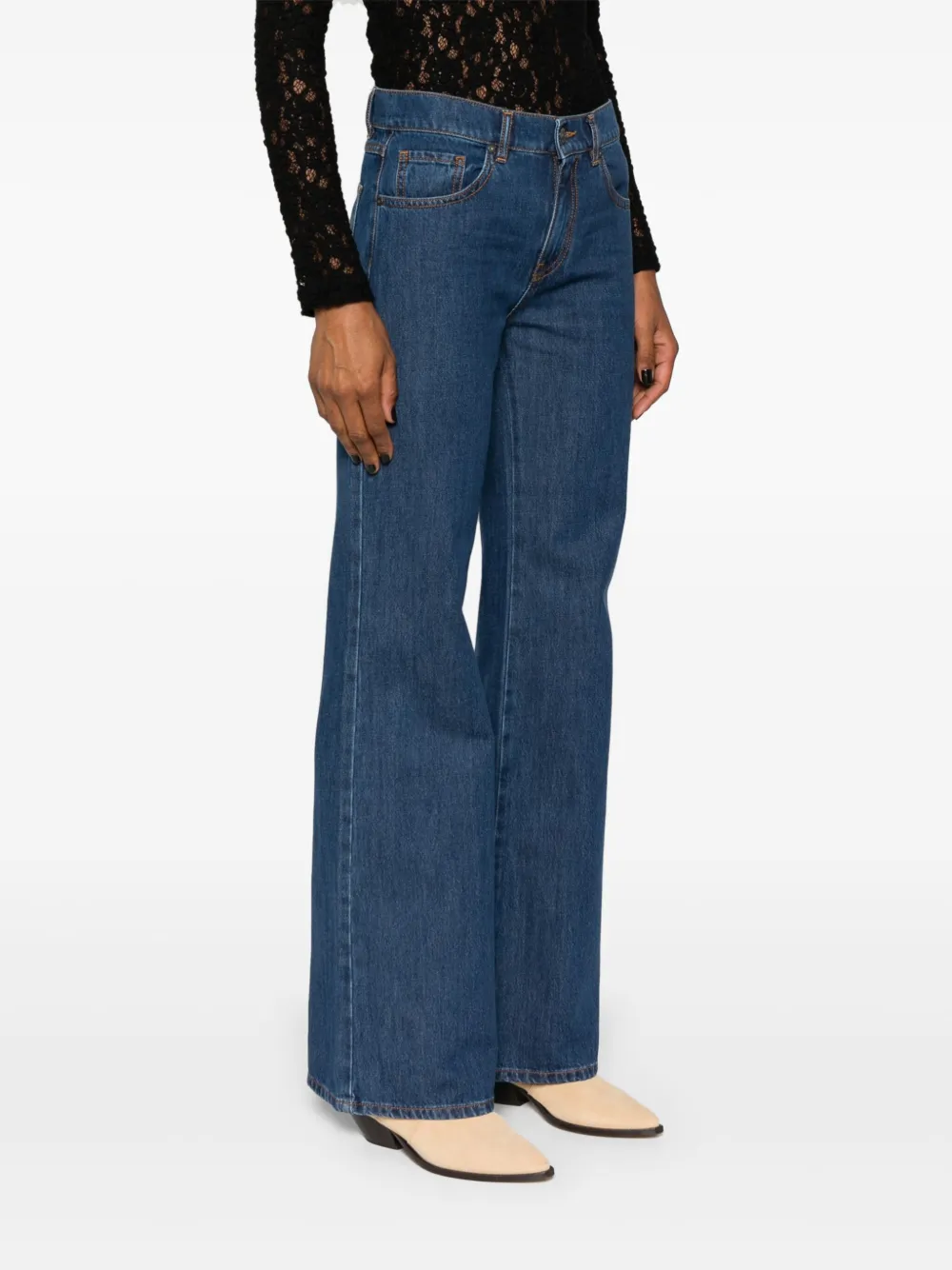 Shop P.a.r.o.s.h Cigan Straight Jeans In Blue