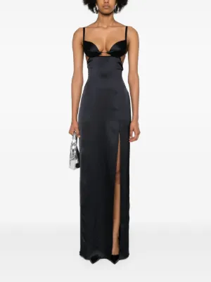 nensi dojaka double petal satin maxi dress Buy Nensi Dojaka Black Double-petal Maxi Dress in Satin For Women Online