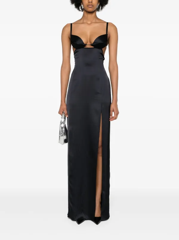 Nensi Dojaka Double Petal Maxi Dress | Black | FARFETCH AO