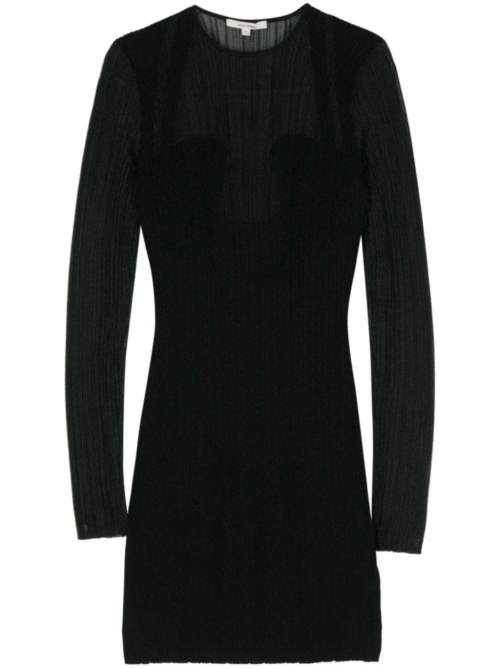 Nensi Dojaka Ribbed Plissé Mini Dress In Black