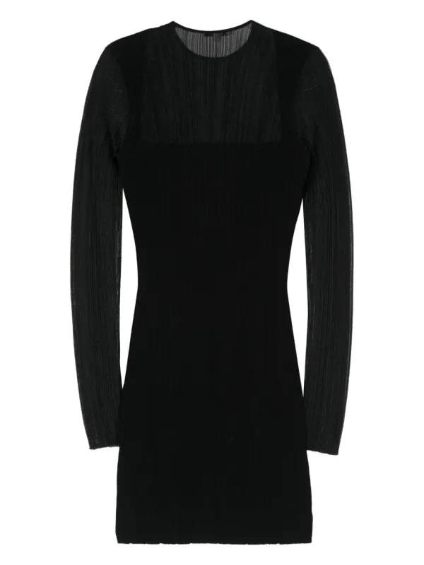 Nensi Dojaka Ribbed Pliss Mini Dress | Black | FARFETCH