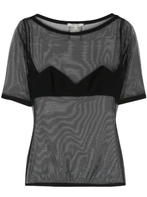 Tシャツ・カットソー NENSI DOJAKA Black Stretch Viscose Top Nensi Dojaka asymmetric-neck Top | Black | FARFETCH IN