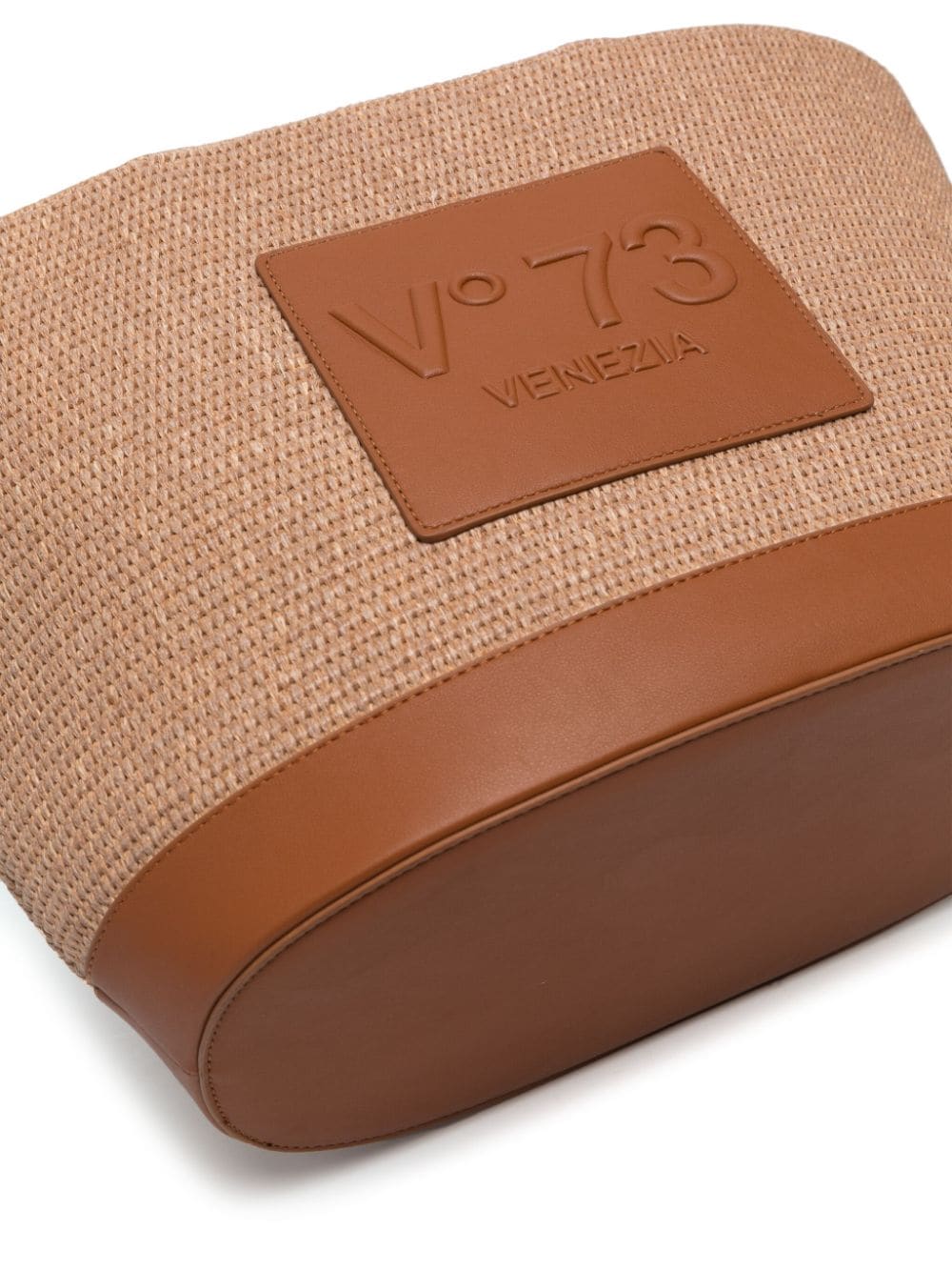 Shop V73 Logo-patch Tote Bag In Brown