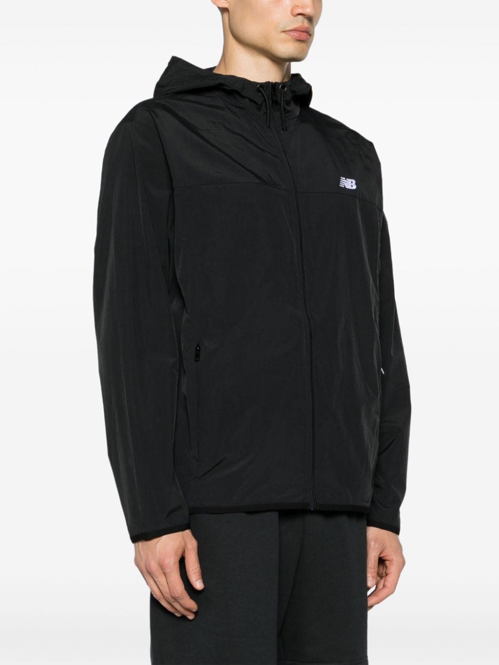 Shop New Balance Athletics Woven Hooded Jacket In Black