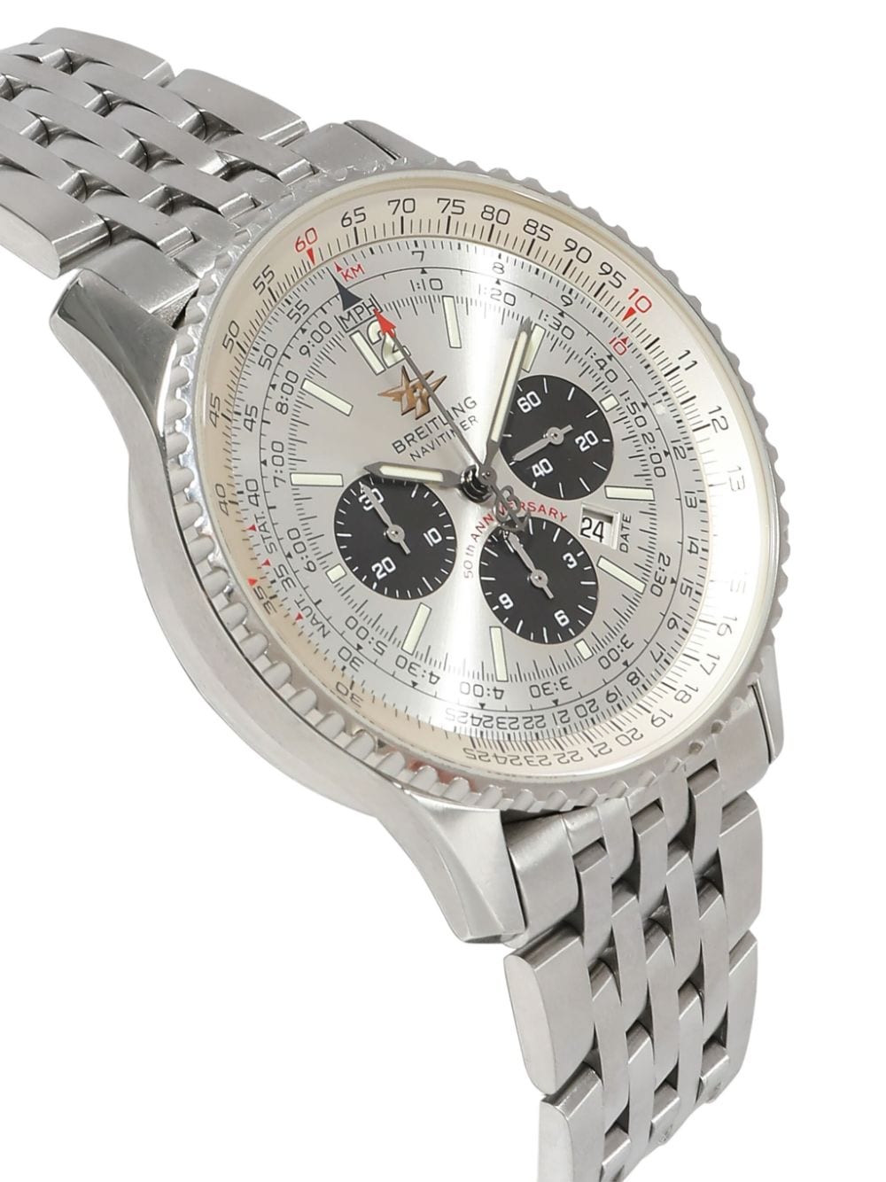 Pre-owned Breitling 2000-2009  Navitimer '50th Anniversary' 42mm In Silver