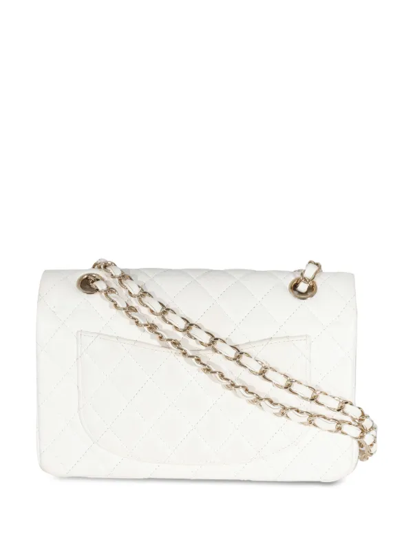 CHANEL Pre-Owned Small Double Flap Shoulder Bag White FARFETCH IN