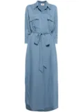 L'Agence Cameron linen-blend shirt dress - Blue