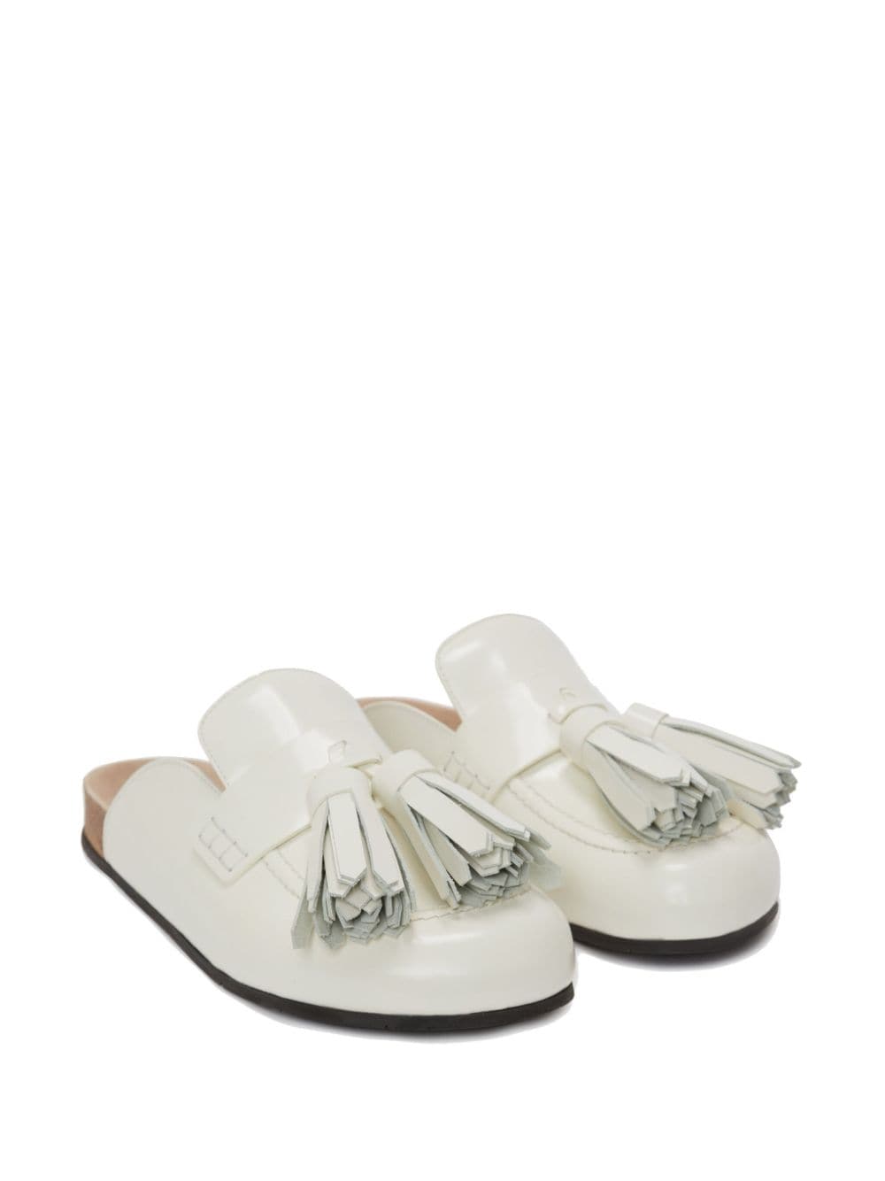 JW Anderson tassel-detail loafer leather mules - Wit