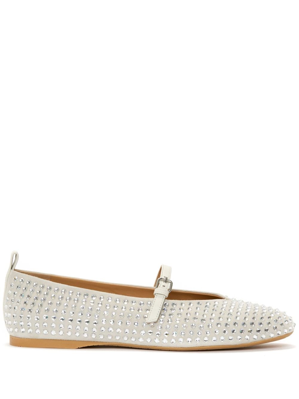 Shop Jw Anderson Crystal-embellished Ballerina Shoes In White