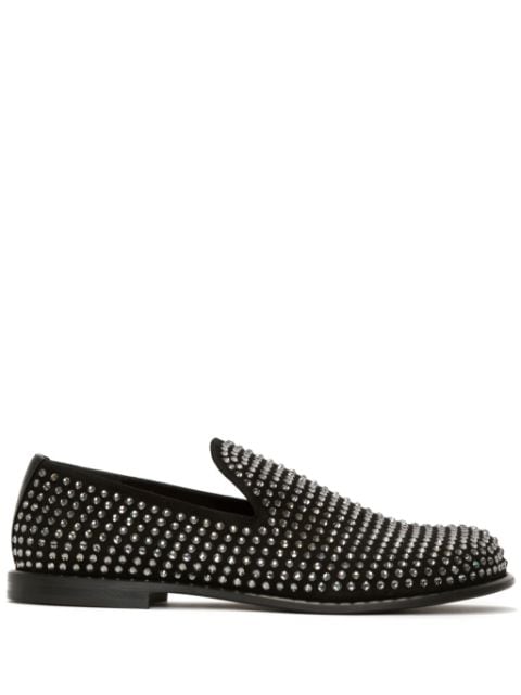 JW Anderson crystal-embellished suede loafers