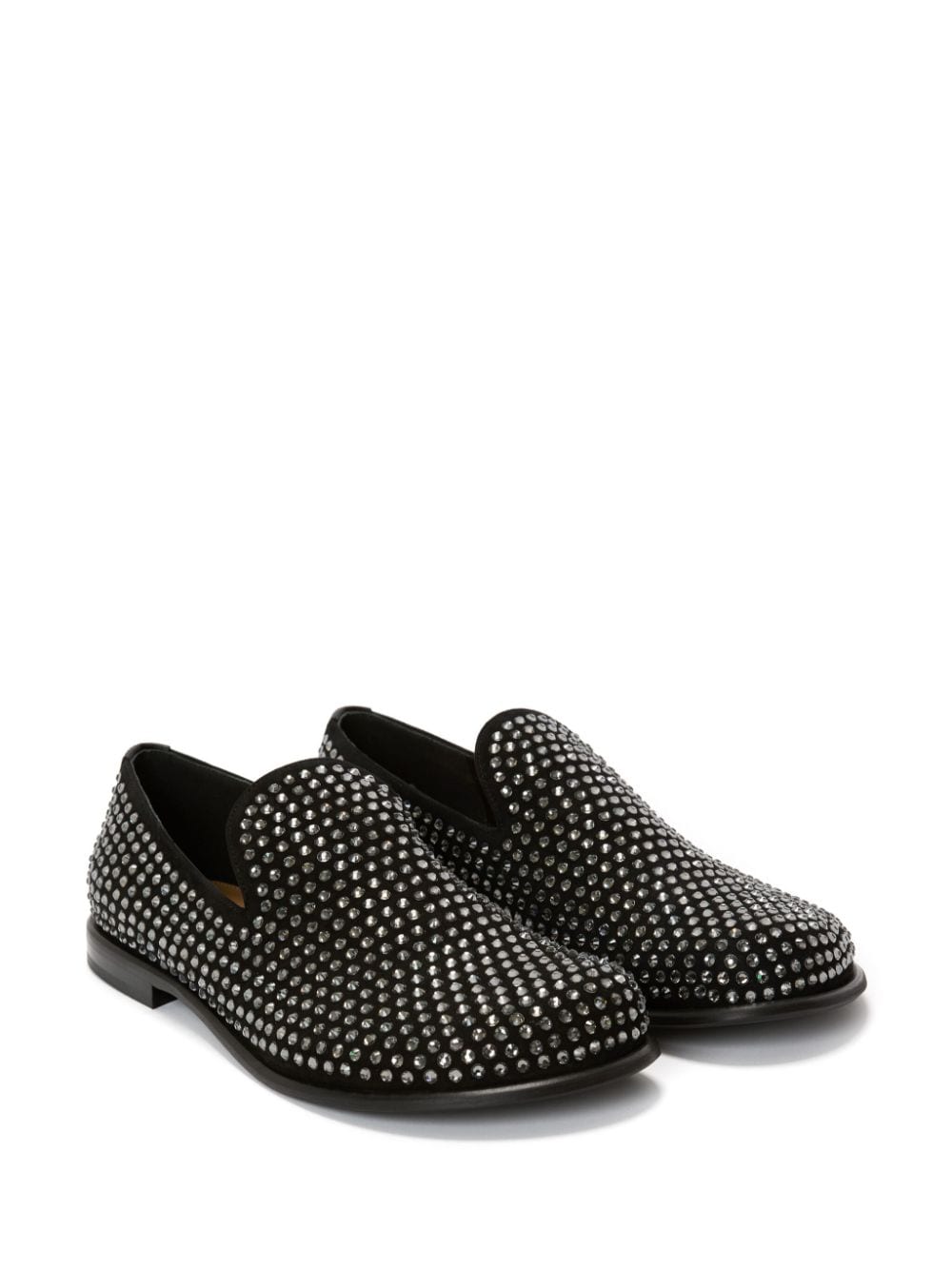 JW Anderson crystal-embellished suede loafers - Zwart