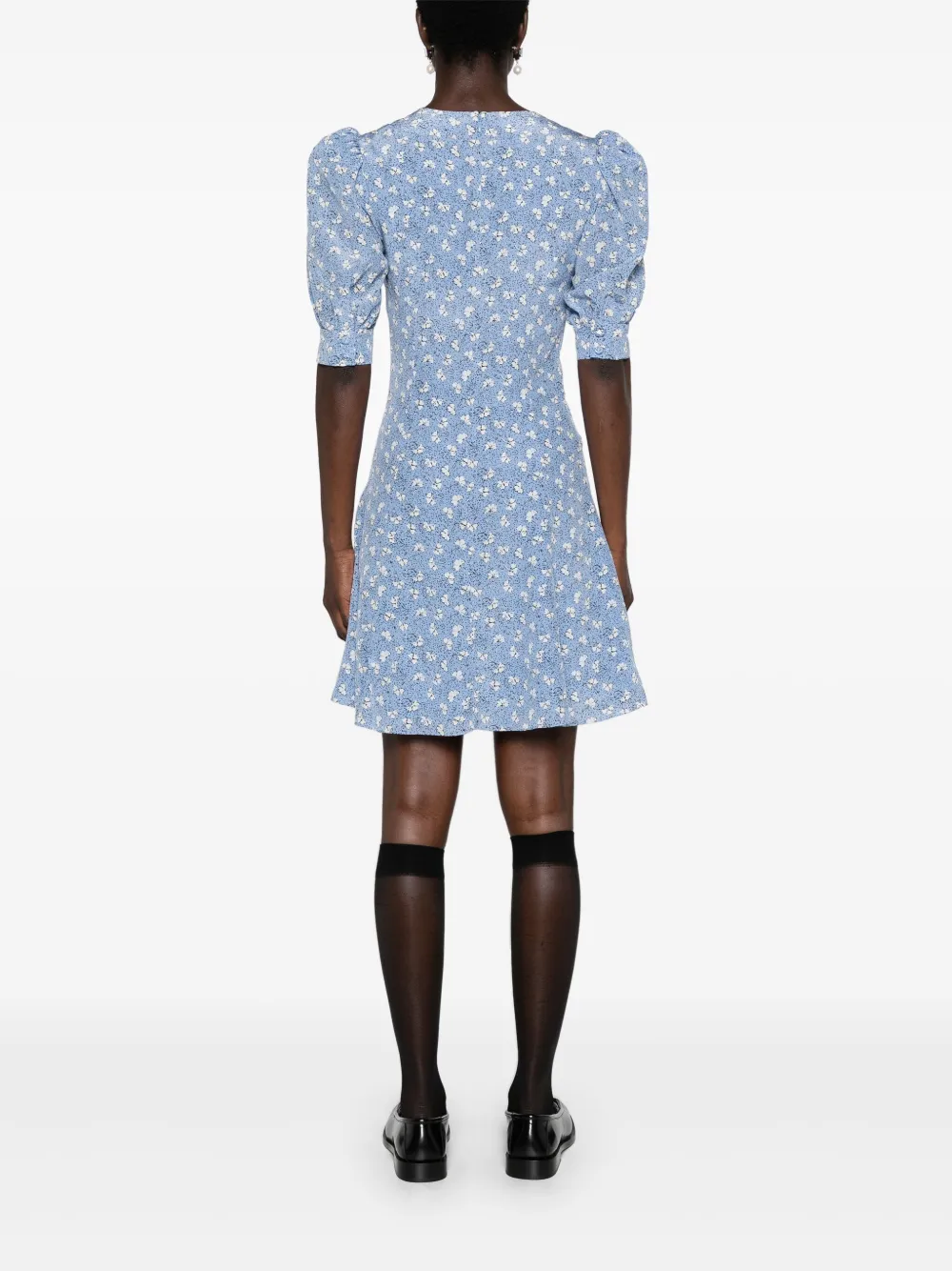 Alessandra Rich Mini-jurk met strikdetail Blauw