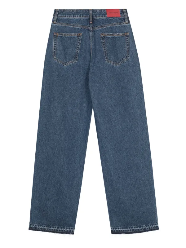 Alessandra Rich wide-leg rhinestone-embellished Jeans | Blue