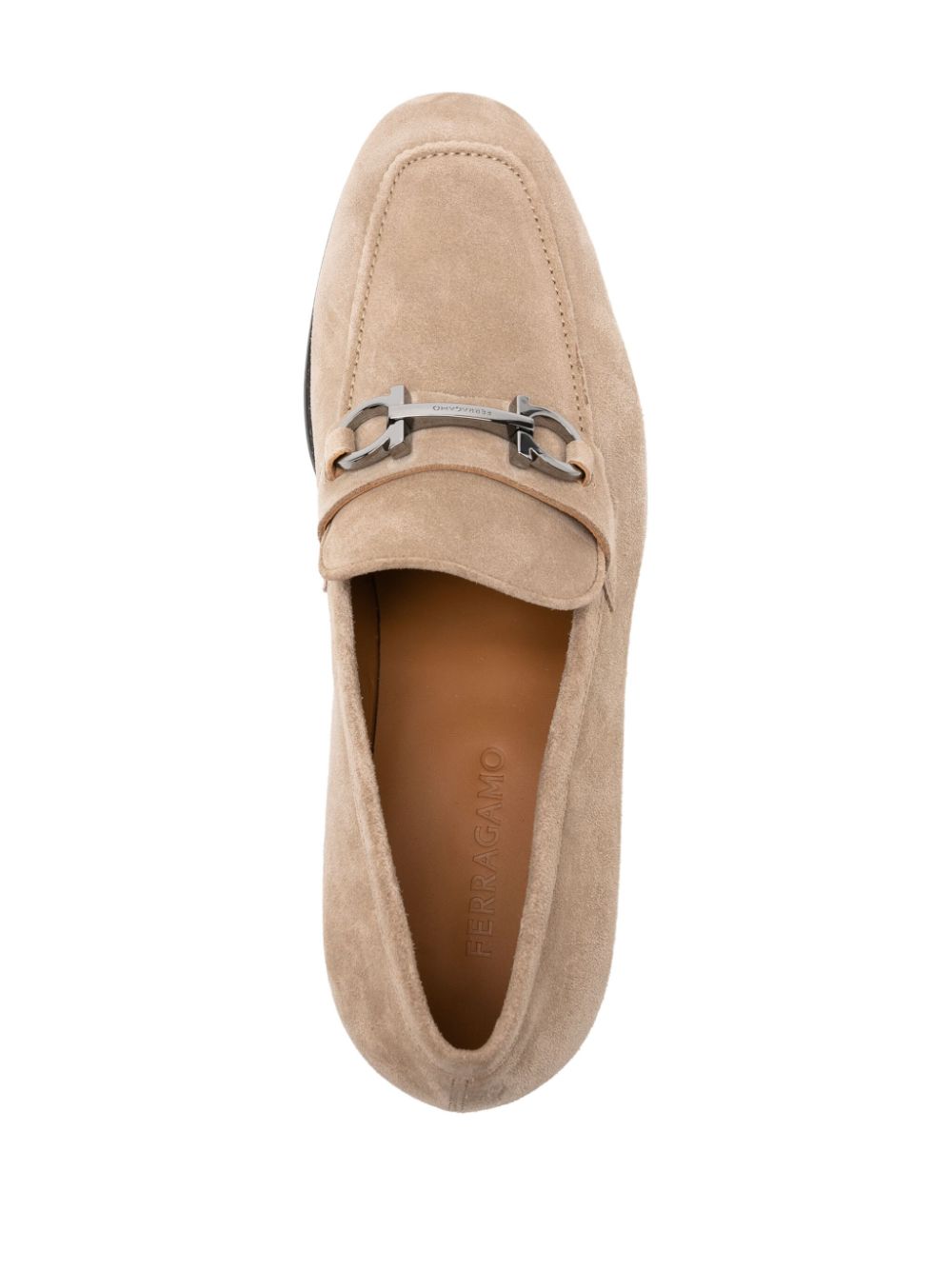 Ferragamo Gancini suède loafers Beige