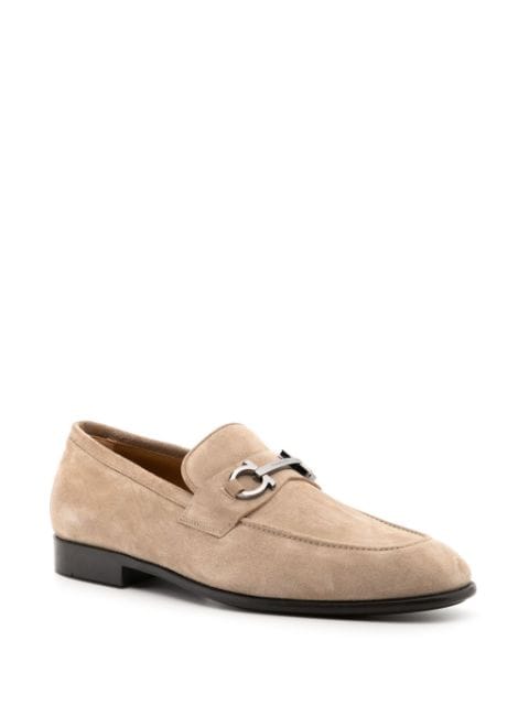 Gancini suede loafers