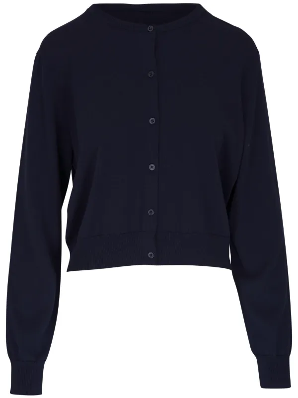 Carolina Herrera Fine-knit Round-neck Cardigan in Blue