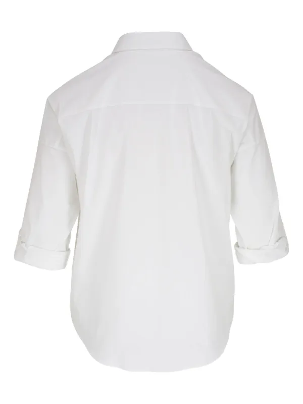 Brunello Cucinelli Monili-trim cotton-blend Shirt | White
