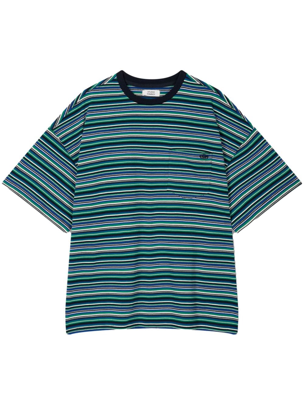 STUDIO TOMBOY striped cotton T-shirt Groen