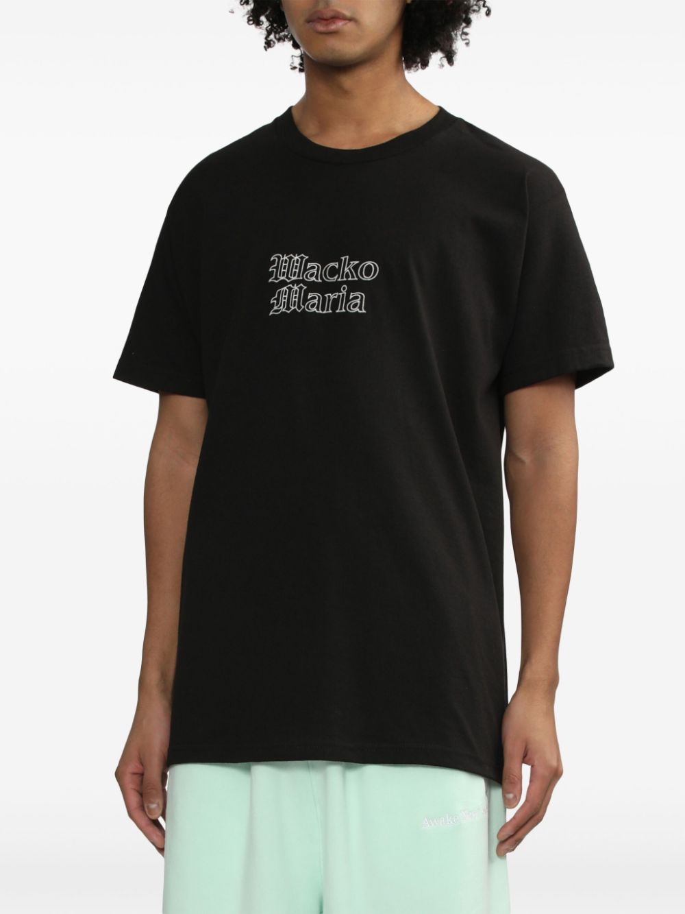 Shop Wacko Maria Logo-print Cotton T-shirt In Black