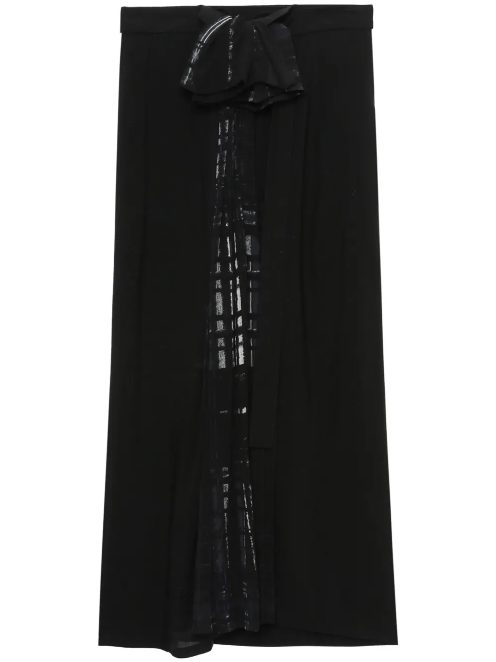 Y's Pleated Midi Skirt In Blue