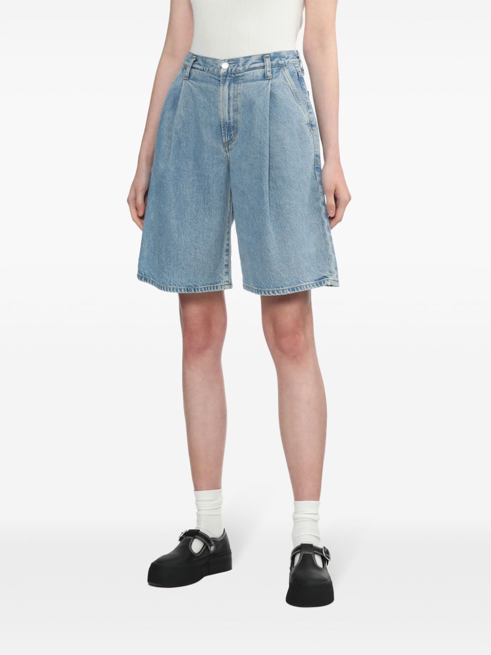 AGOLDE Shorts met wijde pijpen Blauw