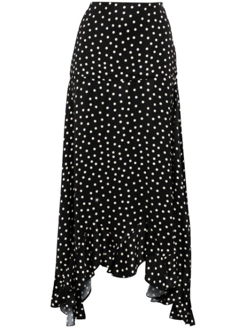 Stella McCartney asymmetric polka-dot maxi skirt