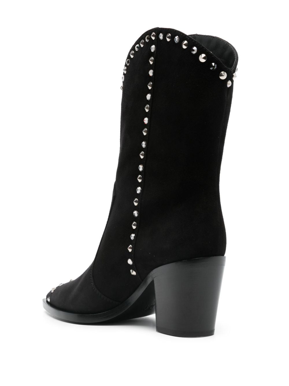 Shop Gianvito Rossi 75mm Suede Boots In Black